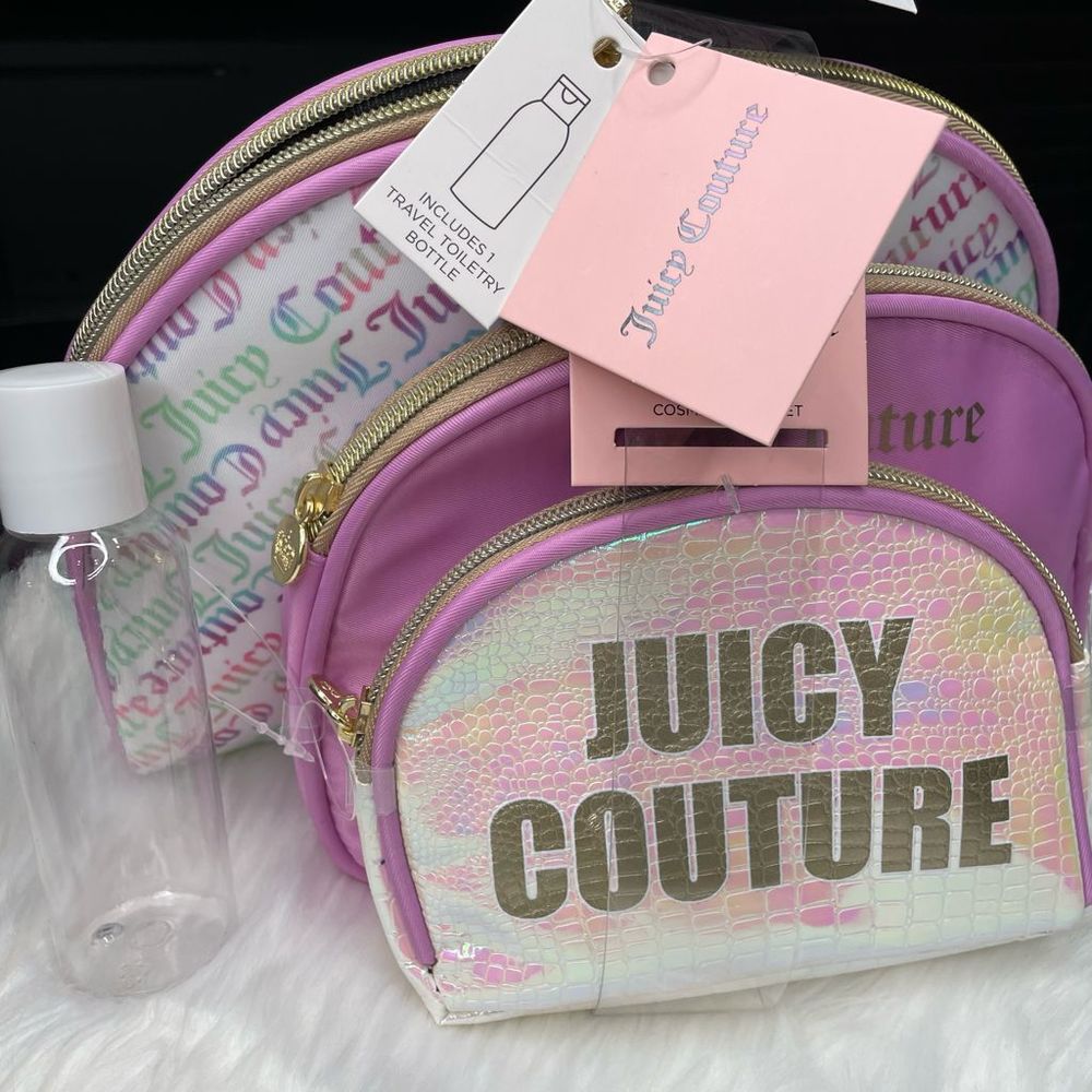 *SOLD* Juicy Couture Multicolor Cosmetic Bag Set NEW